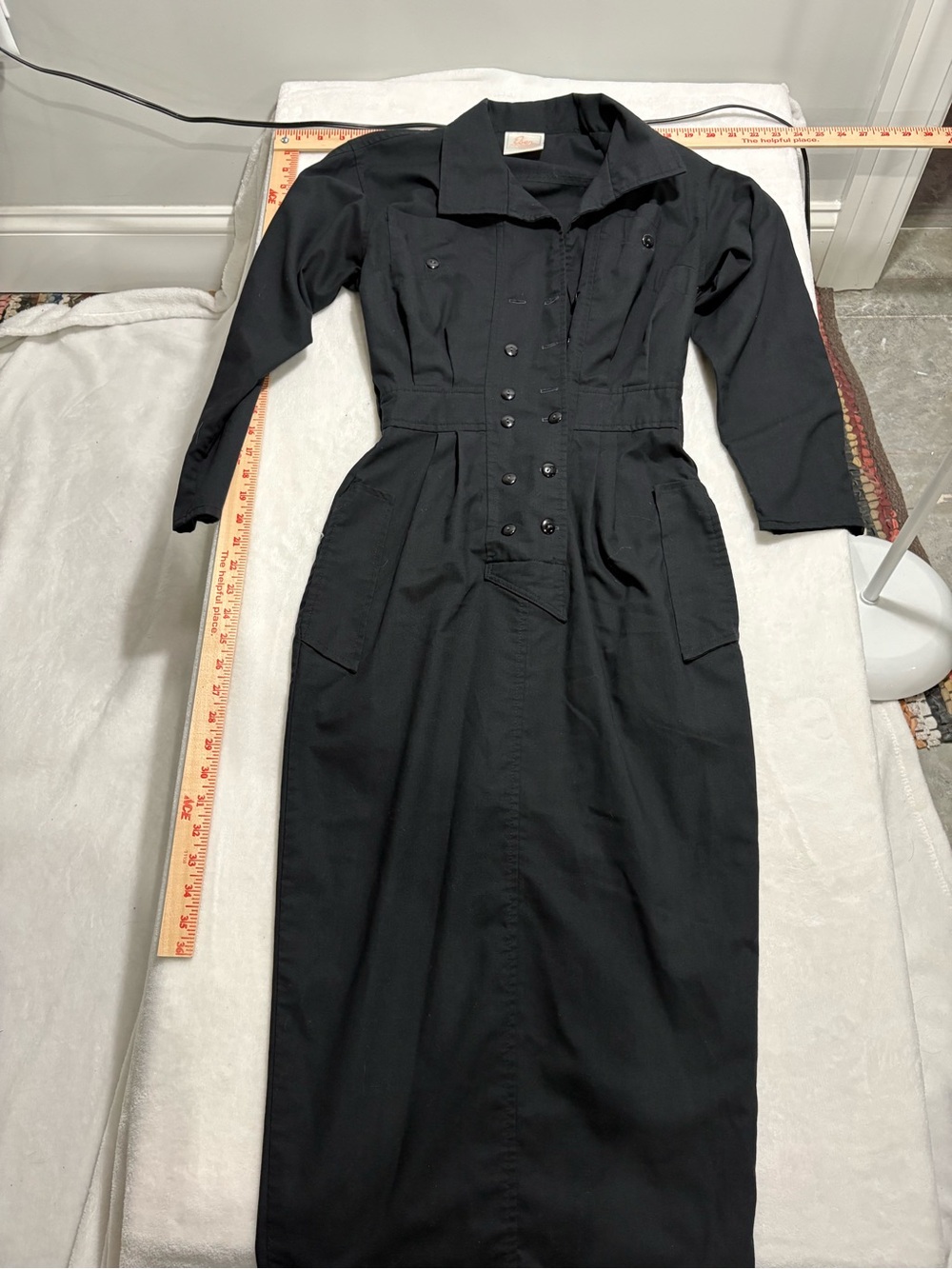 Eber of San Francisco Vintage 80s Black Button-Front Women's One Piece